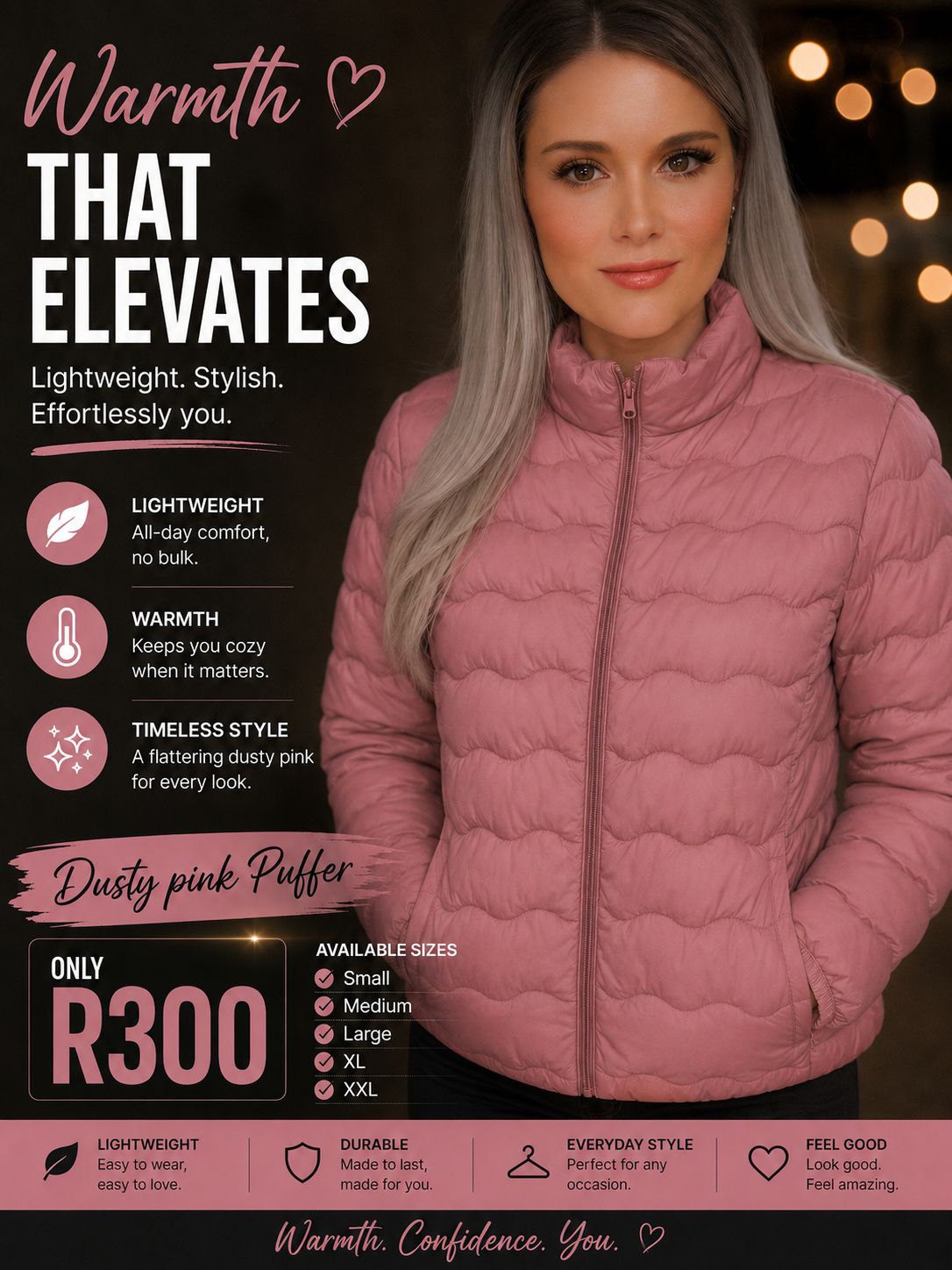 Dusty Pink Puffer