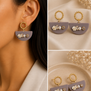 Matt lilac earings