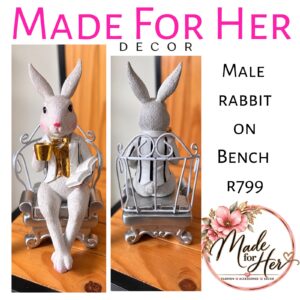 Decor - Male rabbit on a bench