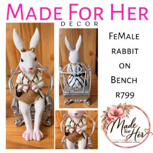Decor - female rabbit on a bench