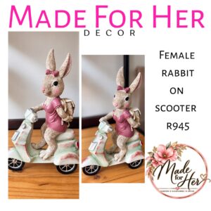 Decor -  female rabbit on a scooter