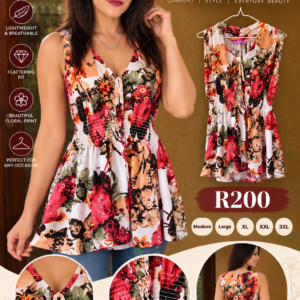 White Floral Length blouse