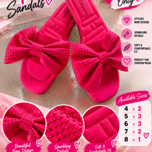 Fuchsia Pink Bow Sandals