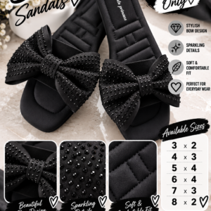 Black bow sandals