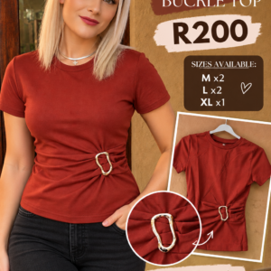 Rustic brown buckle top