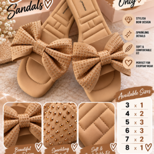 Beige bow sandals
