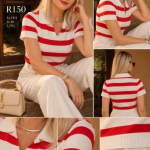 Red striped Jersey top