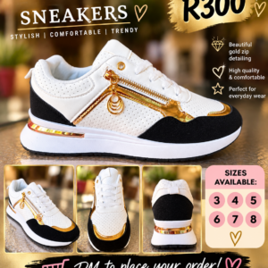 White / gold sneakers